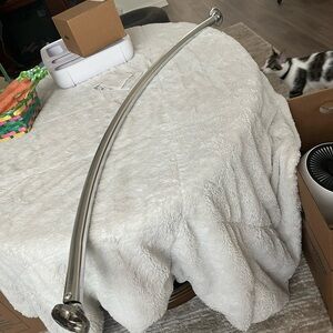 Curved Silver Shower Curtain Rod
